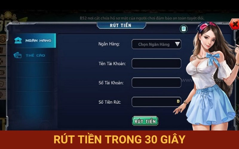 Quy trình rút tiền thằng siêu tốc